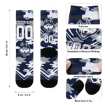 Uconn Huskies Socks Custom Woodland Camo Blue Best Selling