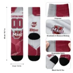 Umass Minutemen Socks Customized Geometric Tech Red Best Selling