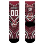 Umass Minutemen Socks Customized Leopard Print Red Black Best Selling