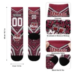 Umass Minutemen Socks Customized Leopard Print Red Black Best Selling