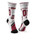 Umass Minutemen Socks Customized Nautical Icons Red White Best Selling