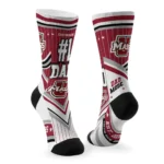 Umass Minutemen Socks Customized Pinstripe Chevron Red White Best Selling