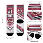 Umass Minutemen Socks Customized Pinstripe Chevron Red White Best Selling