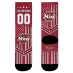 Umass Minutemen Socks Customized Star Stripes Red White Best Selling