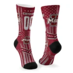 Umass Minutemen Socks Customized Star Stripes Red White Best Selling