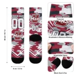 Umass Minutemen Socks Customized Woodland Camo Red Best Selling