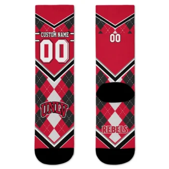 Unlv Rebels Socks Personalized Argyle Pattern Red Best Selling