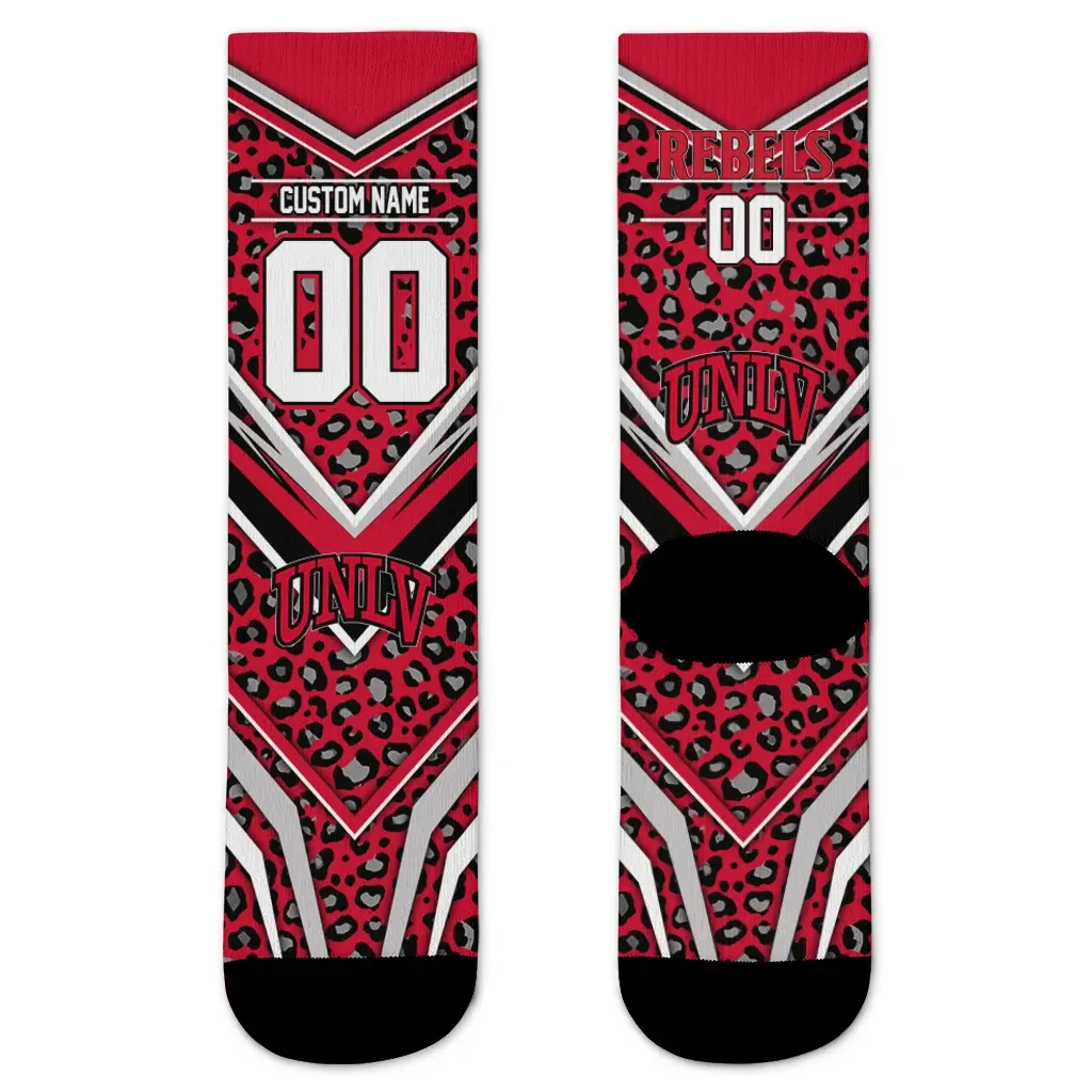 Unlv Rebels Socks Personalized Leopard Print Red Black Best Selling Unlv Rebels Socks Personalized Leopard Print Red Black Best Selling