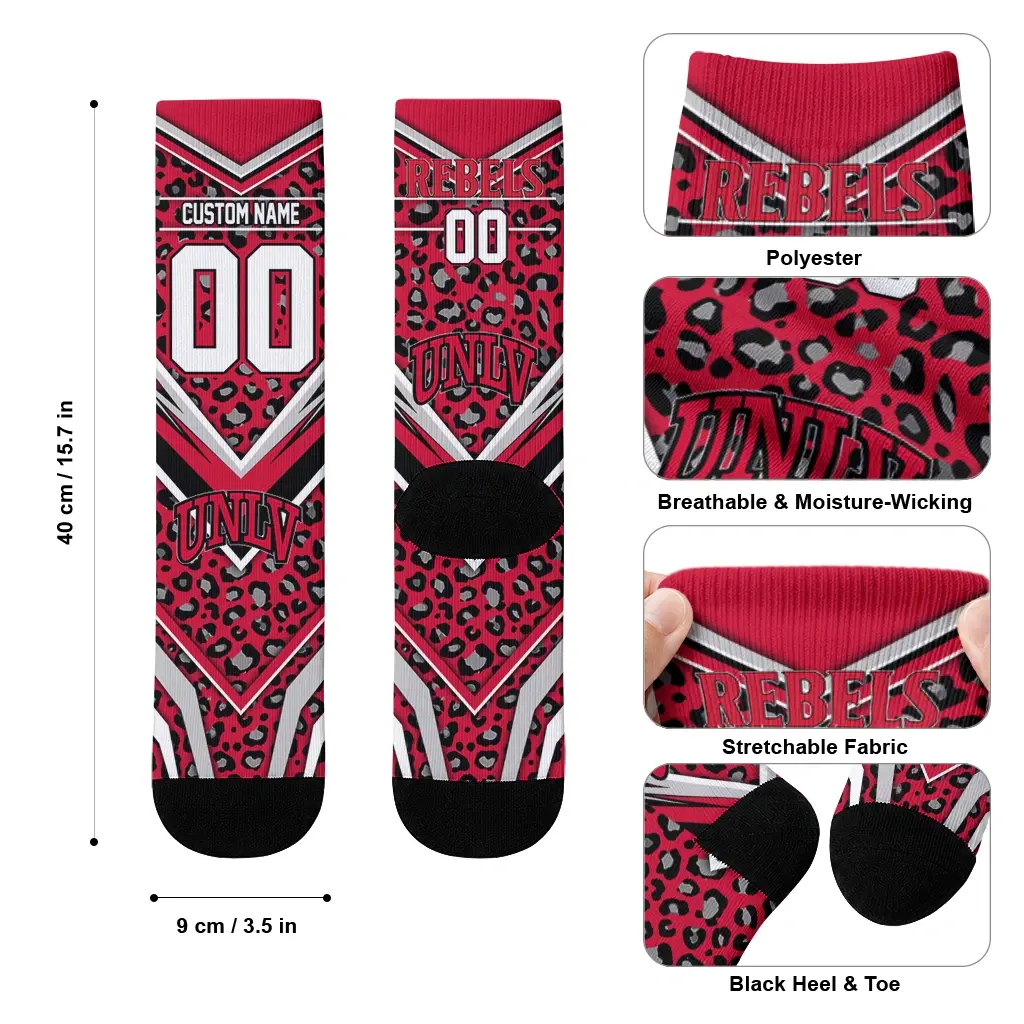 Unlv Rebels Socks Personalized Leopard Print Red Black High Quality Unlv Rebels Socks Personalized Leopard Print Red Black High Quality