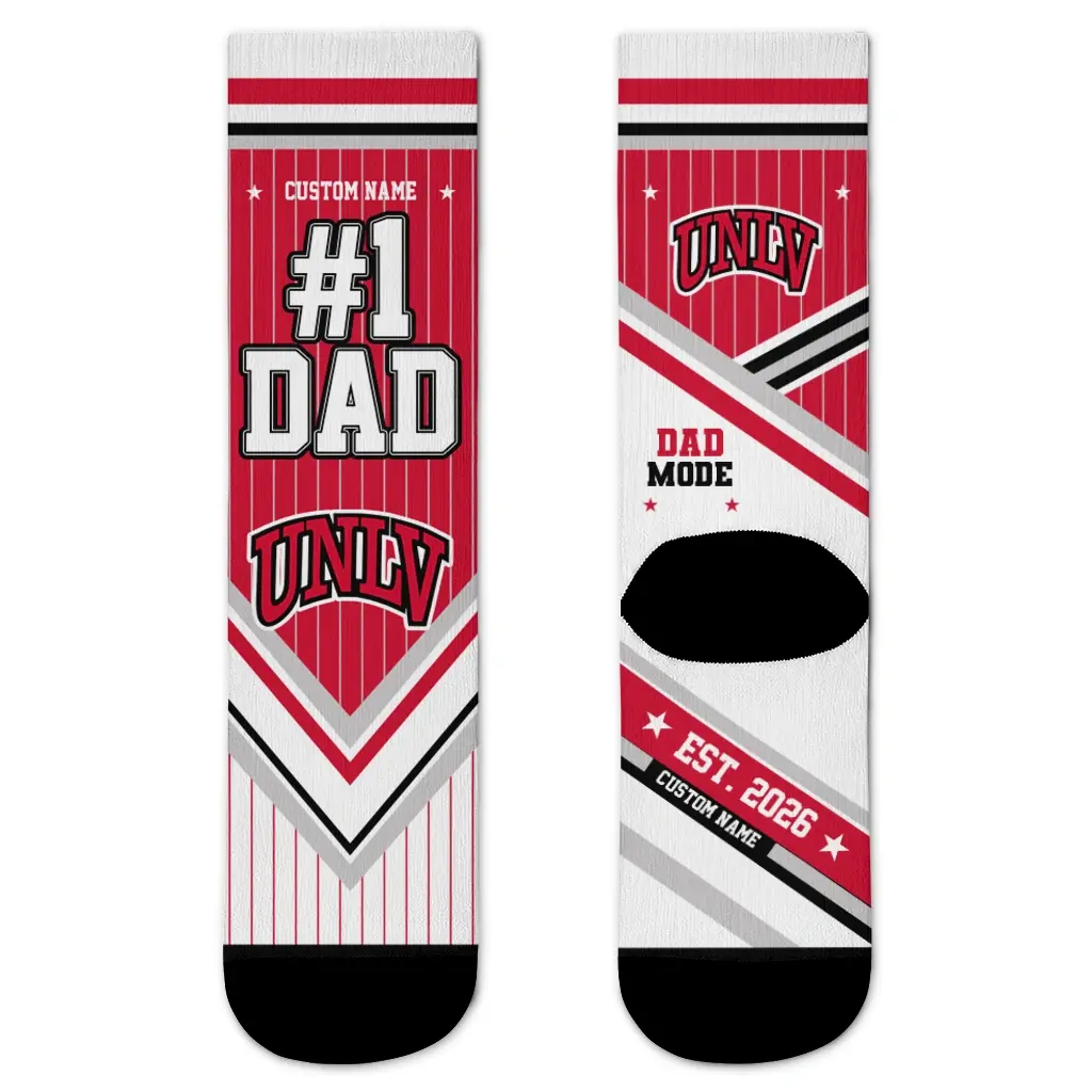 Unlv Rebels Socks Personalized Pinstripe Chevron Red White Best Selling Unlv Rebels Socks Personalized Pinstripe Chevron Red White Best Selling