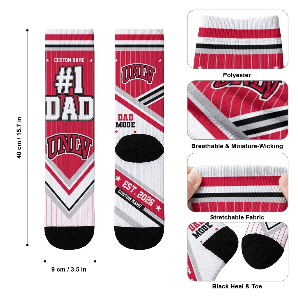 Unlv Rebels Socks Personalized Pinstripe Chevron Red White High Quality Unlv Rebels Socks Personalized Pinstripe Chevron Red White High Quality