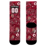 Unlv Rebels Socks Personalized Scattered Icons Red Best Selling
