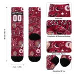 Unlv Rebels Socks Personalized Scattered Icons Red Best Selling