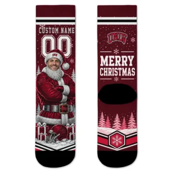 Unlv Rebels Socks Personalized Snowy Scene Red White Best Selling