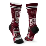 Unlv Rebels Socks Personalized Snowy Scene Red White Best Selling