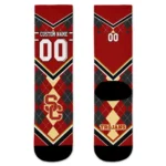 Usc Trojans Socks Personalized Argyle Pattern Red Best Selling