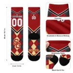 Usc Trojans Socks Personalized Argyle Pattern Red Best Selling