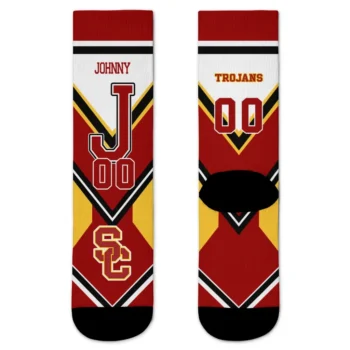 Usc Trojans Socks Personalized Arrow Blocks Red Best Selling