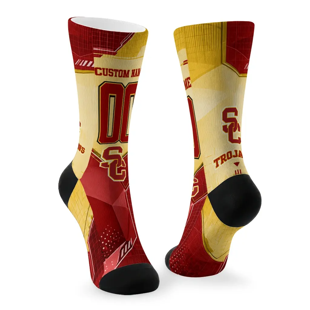 Usc Trojans Socks Personalized Geometric Tech Red Fashion Forward Usc Trojans Socks Personalized Geometric Tech Red Fashion Forward