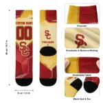 Usc Trojans Socks Personalized Geometric Tech Red Best Selling