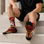 Usc Trojans Socks Personalized Leopard Print Red Black Best Selling