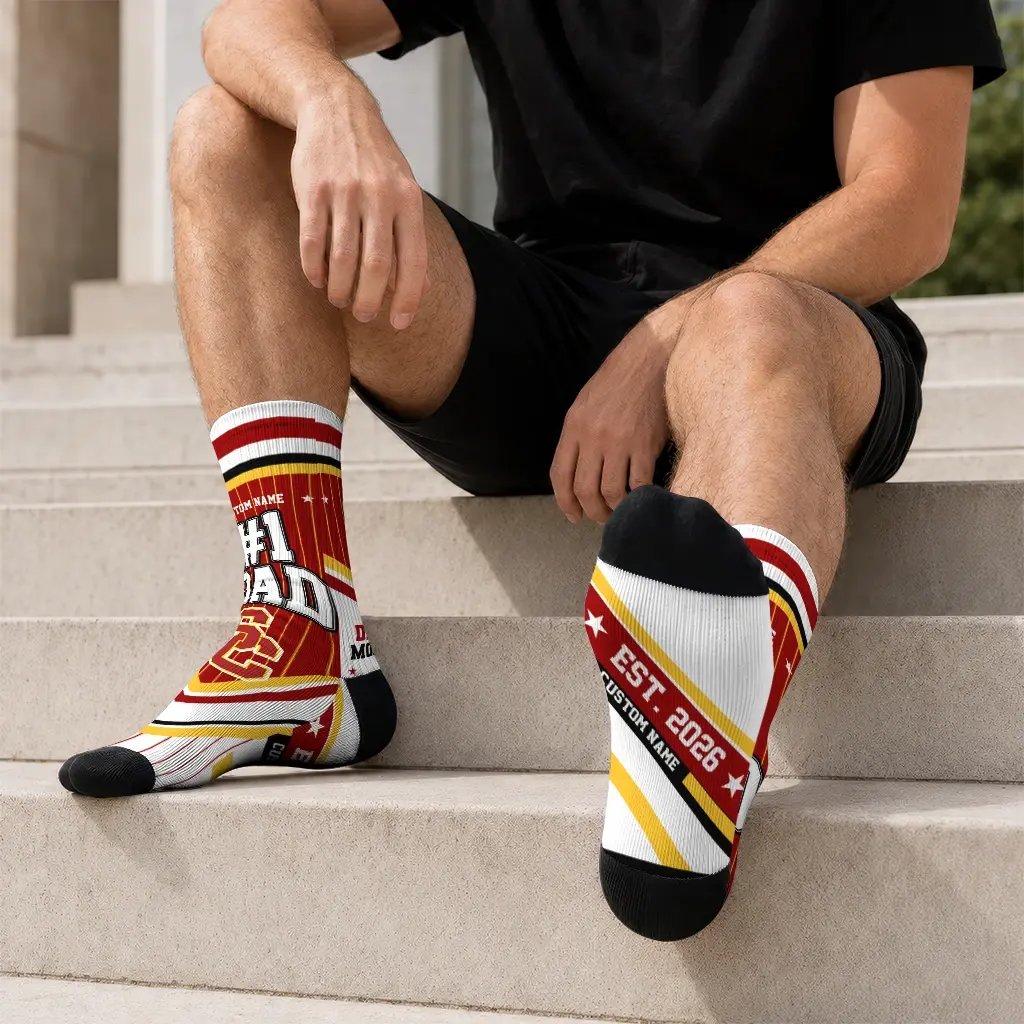 Usc Trojans Socks Personalized Pinstripe Chevron Red White Latest Model Usc Trojans Socks Personalized Pinstripe Chevron Red White Latest Model