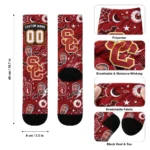 Usc Trojans Socks Personalized Scattered Icons Red Best Selling
