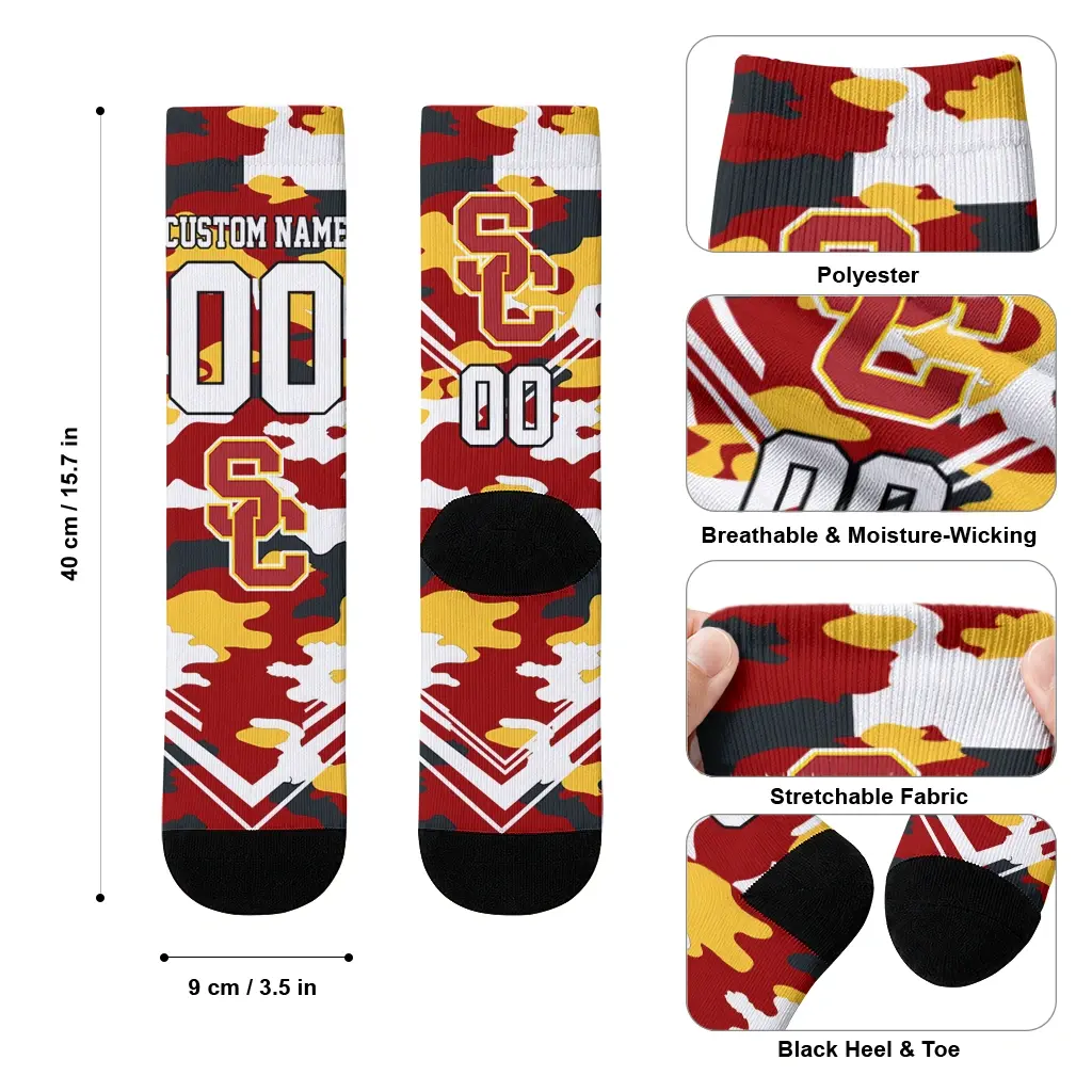 Usc Trojans Socks Personalized Woodland Camo Red High Quality Usc Trojans Socks Personalized Woodland Camo Red High Quality
