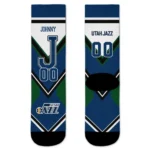 Utah Jazz Socks Custom Arrow Blocks Navy Best Selling