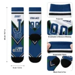 Utah Jazz Socks Custom Arrow Blocks Navy Best Selling