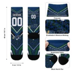 Utah Jazz Socks Custom Leopard Print Navy Black Best Selling