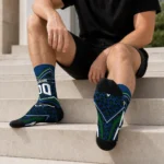 Utah Jazz Socks Custom Leopard Print Navy Black Best Selling