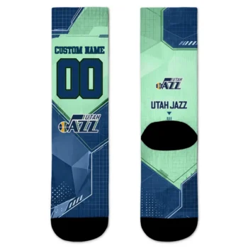 Utah Jazz Socks Customized Geometric Tech Navy Best Selling