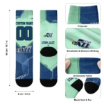 Utah Jazz Socks Customized Geometric Tech Navy Best Selling