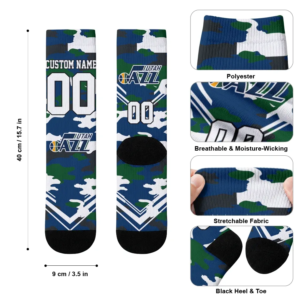 Utah Jazz Socks Customized Woodland Camo Navy High Quality Utah Jazz Socks Customized Woodland Camo Navy High Quality