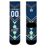 Utah Jazz Socks Personalized Argyle Pattern Navy Best Selling