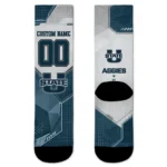 Utah State Aggies Socks Personalized Geometric Tech Navy Best Selling
