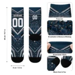 Utah State Aggies Socks Personalized Leopard Print Navy Black Best Selling