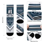 Utah State Aggies Socks Personalized Pinstripe Chevron Navy White Best Selling