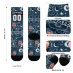 Utah State Aggies Socks Personalized Scattered Icons Navy Best Selling