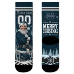 Utah State Aggies Socks Personalized Snowy Scene Navy White Best Selling