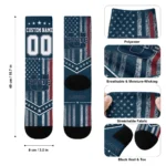 Utah State Aggies Socks Personalized Star Stripes Navy White Best Selling