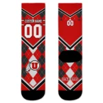 Utah Utes Socks Custom Argyle Pattern Red Best Selling