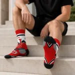 Utah Utes Socks Custom Arrow Blocks Red Best Selling