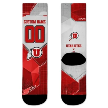 Utah Utes Socks Custom Geometric Tech Red Best Selling