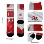 Utah Utes Socks Custom Geometric Tech Red Best Selling