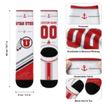 Utah Utes Socks Custom Nautical Icons Red White Best Selling