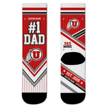 Utah Utes Socks Custom Pinstripe Chevron Red White Best Selling
