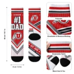 Utah Utes Socks Custom Pinstripe Chevron Red White Best Selling