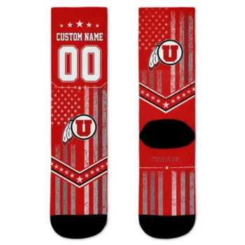 Utah Utes Socks Custom Star Stripes Red White Best Selling